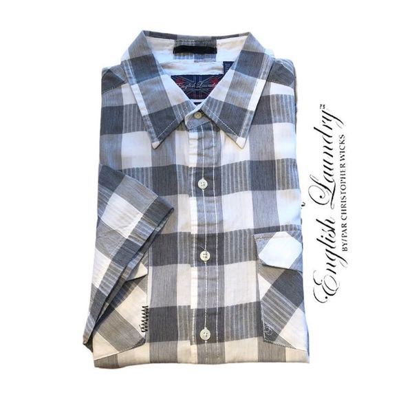 English Laundry hand sewn-hand laundered check Shirt - NWOT, size XL‎ - Picture 1 of 11